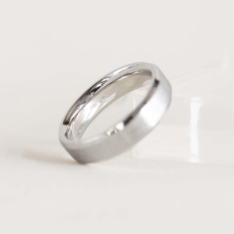 Platinum Satin Vintage Wedding Band