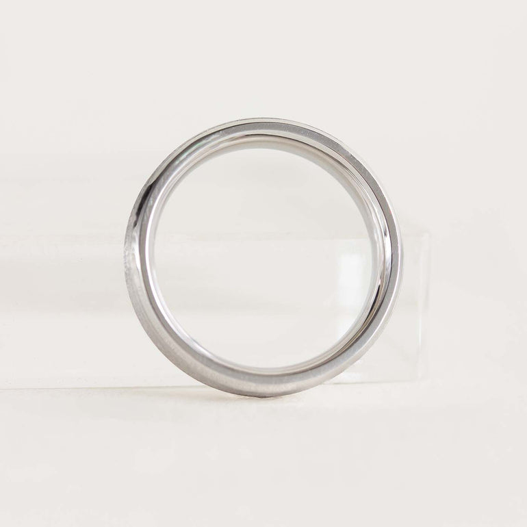 Platinum Satin Vintage Wedding Band