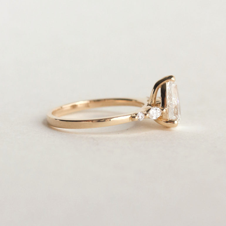 pear 5 stone lab diamond ring