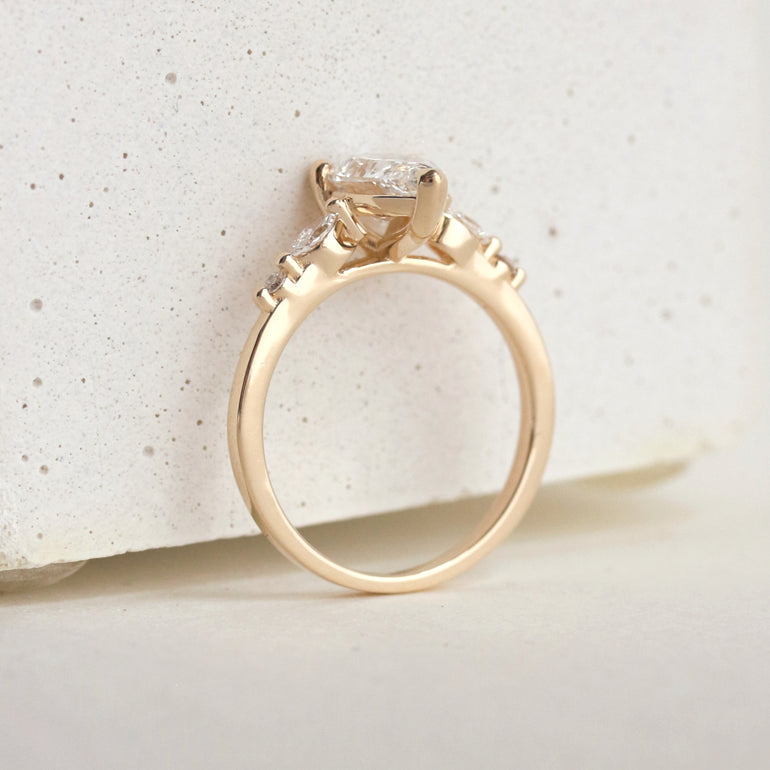 pear 5 stone lab diamond ring