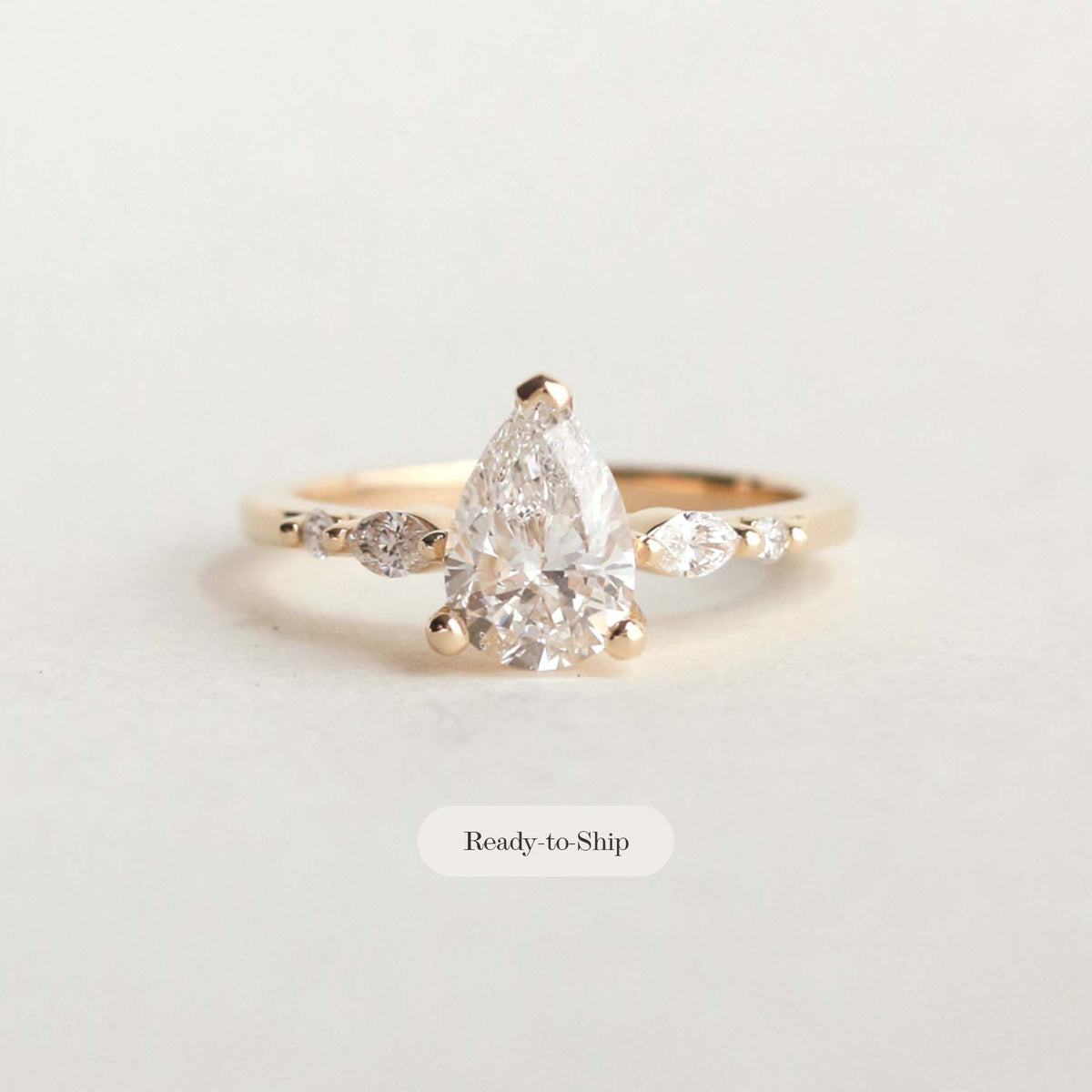 pear 5 stone lab diamond ring