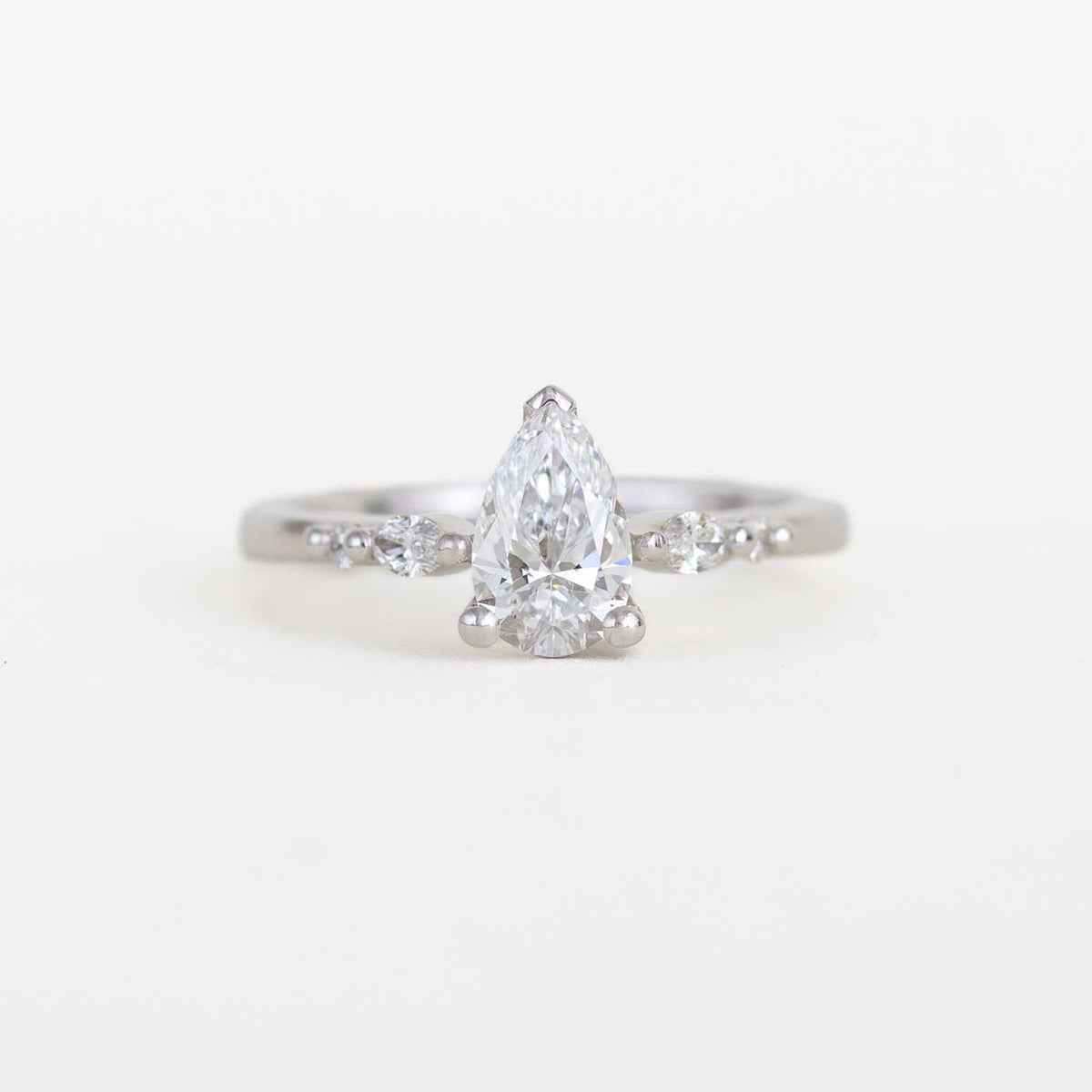 Pear Diamond Five Stone Engagement Ring
