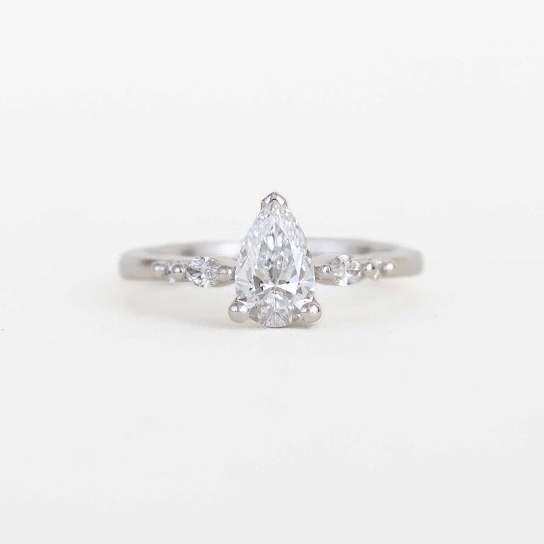 Pear Diamond Five Stone Engagement Ring
