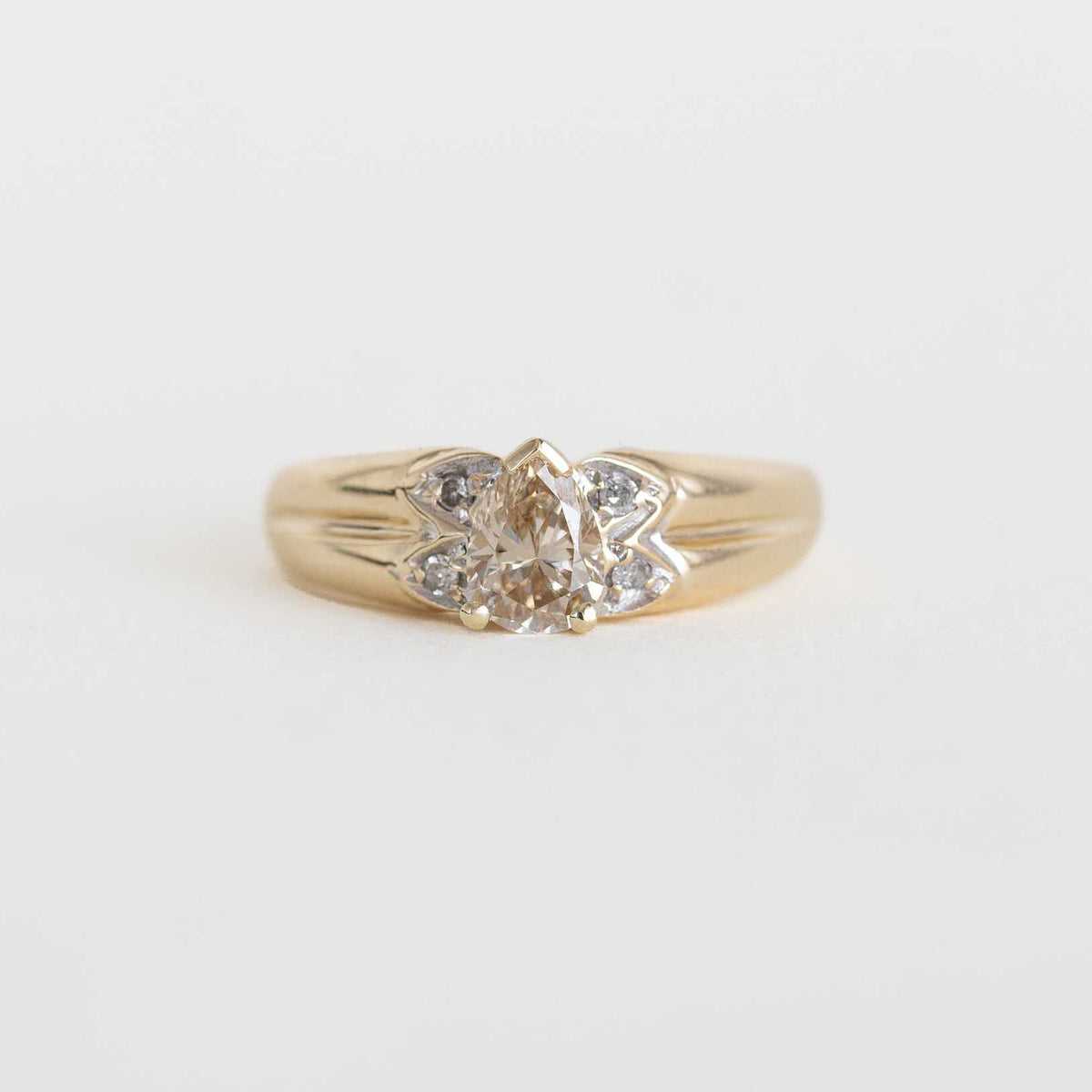Pear Champagne Diamond Vintage Ring