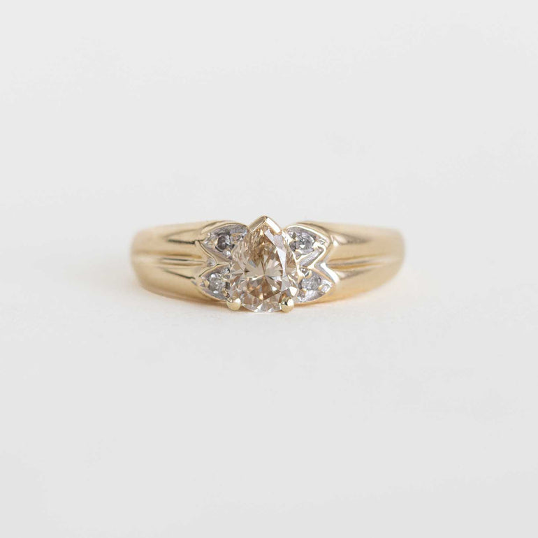 Pear Champagne Diamond Vintage Ring