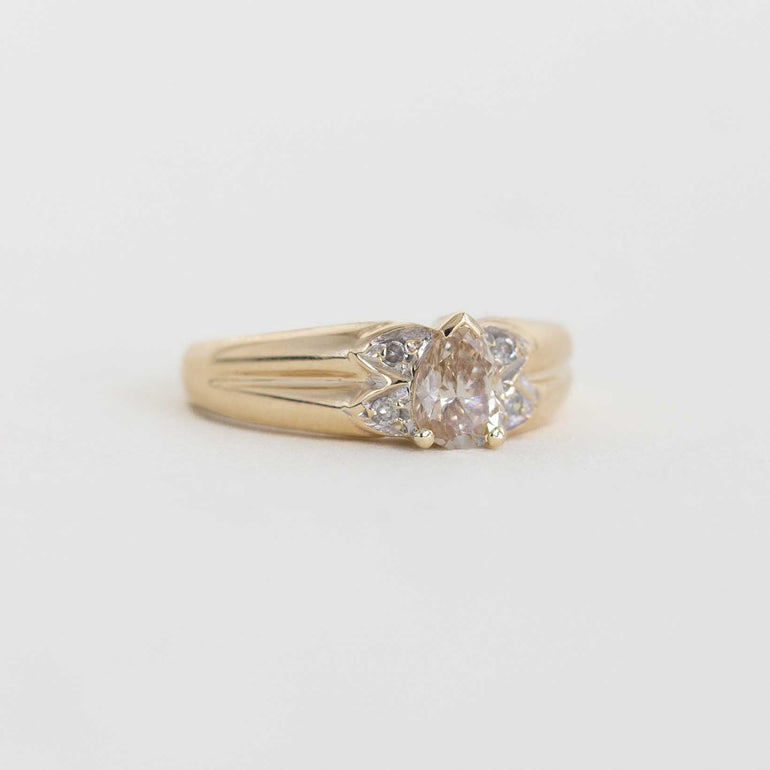 Pear Champagne Diamond Vintage Ring