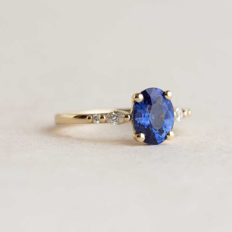 Oval Blue Sapphire Engagement Ring