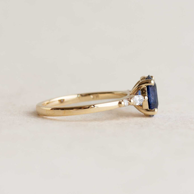 Oval Blue Sapphire Engagement Ring