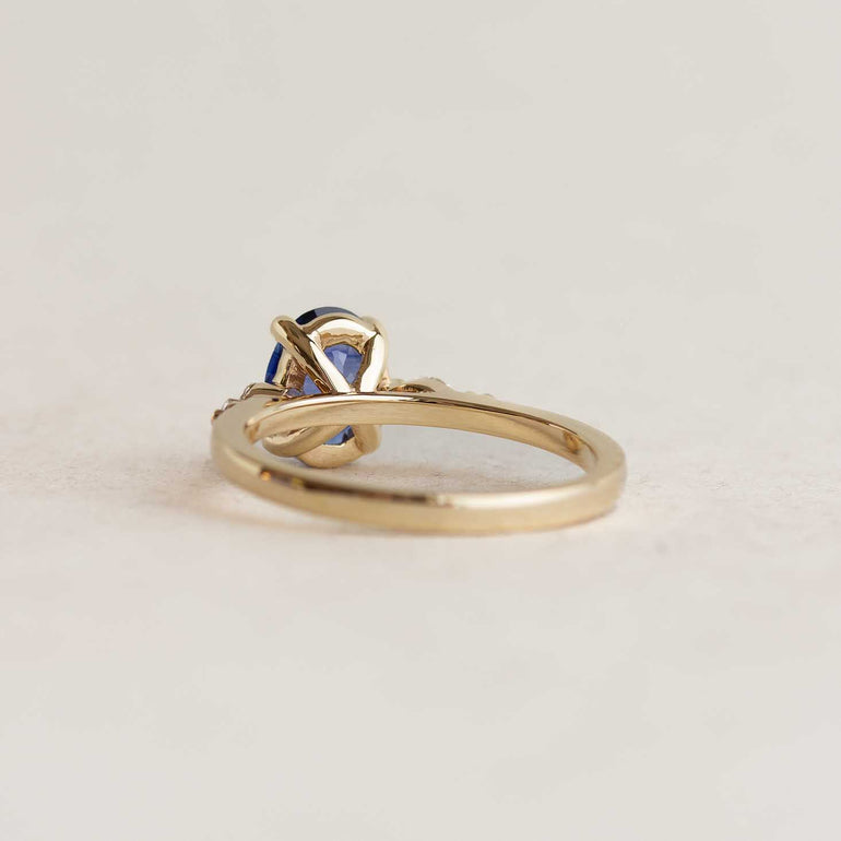 Oval Blue Sapphire Engagement Ring