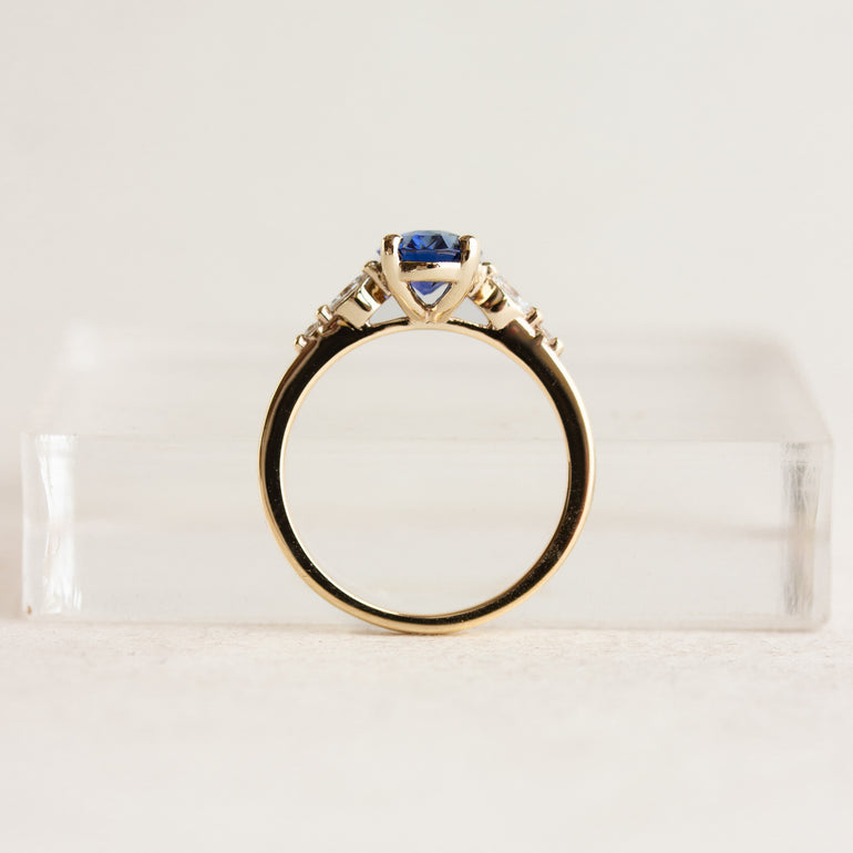 Oval Blue Sapphire Engagement Ring