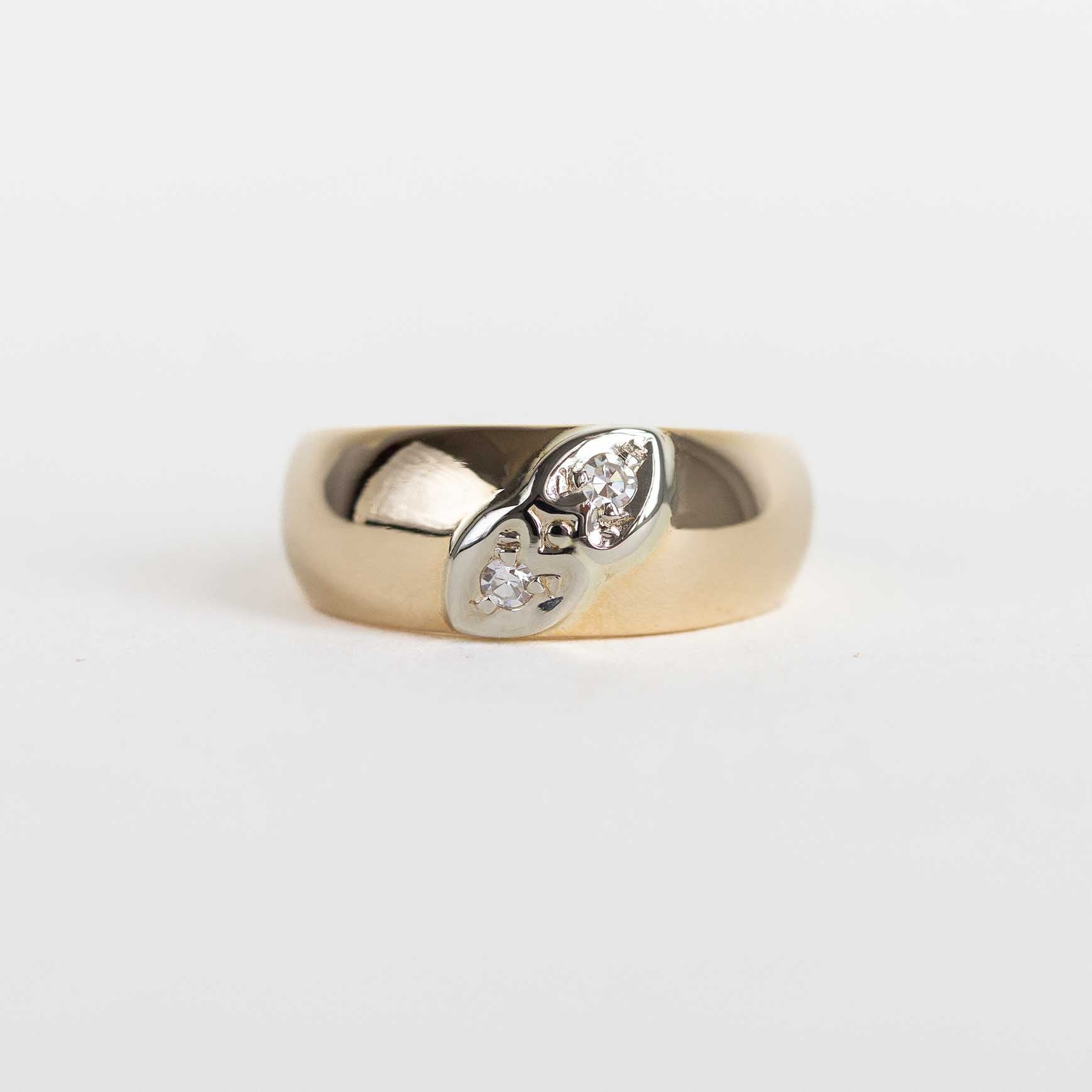 Yellow Gold Band with Bead-set Diamonds