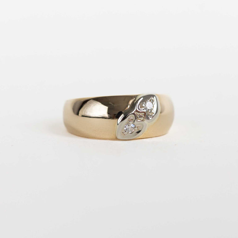 Yellow Gold Band with Bead-set Diamonds