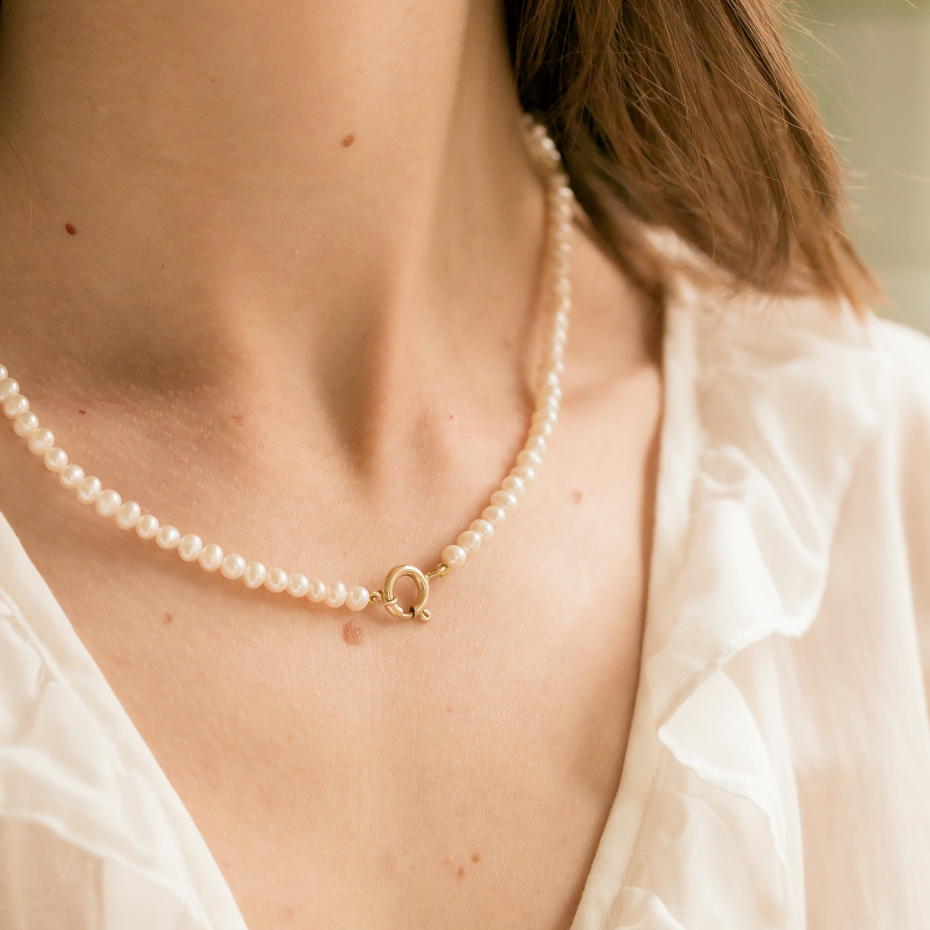 Long chunky sale pearl necklace