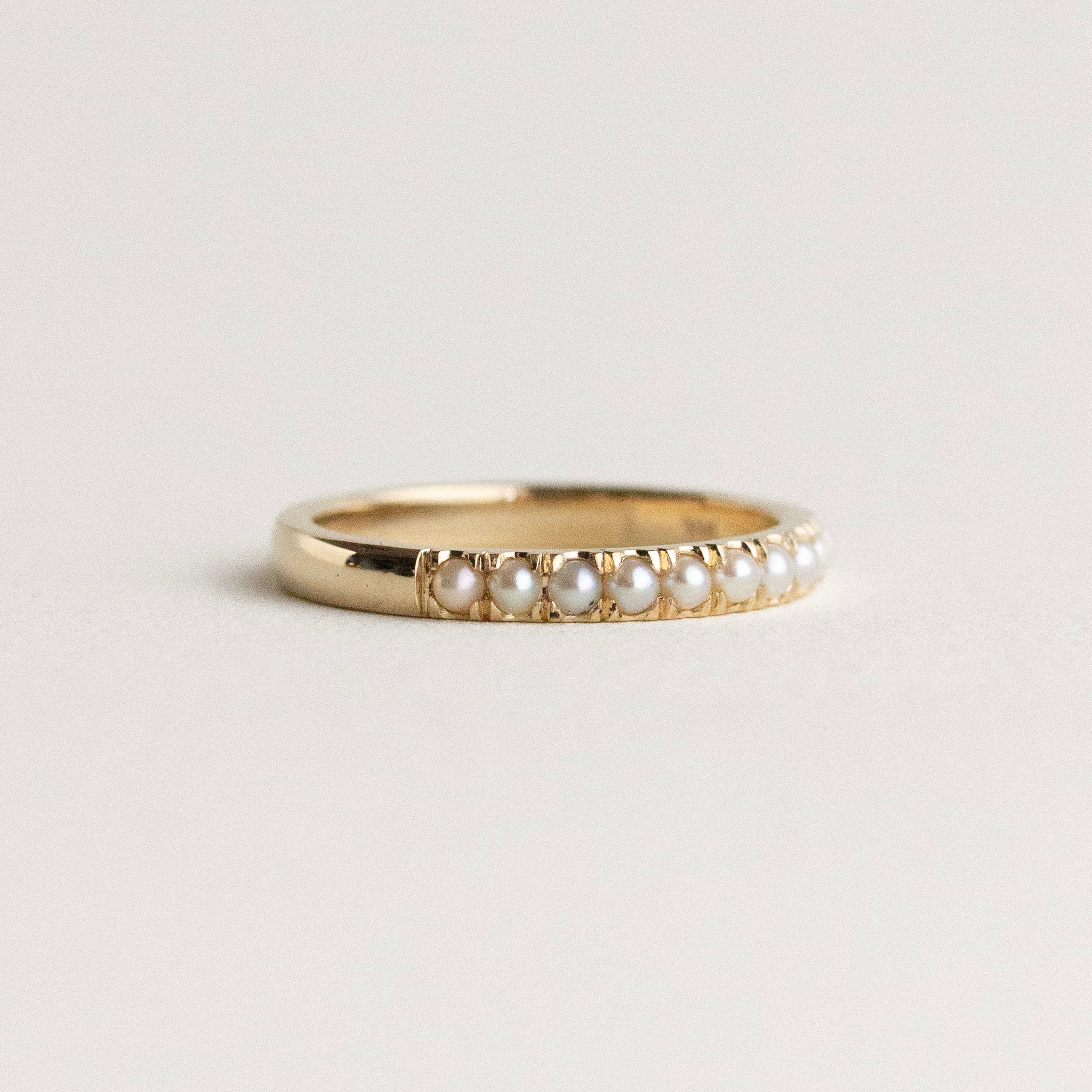 Half-Eternity Pearl Wedding Band