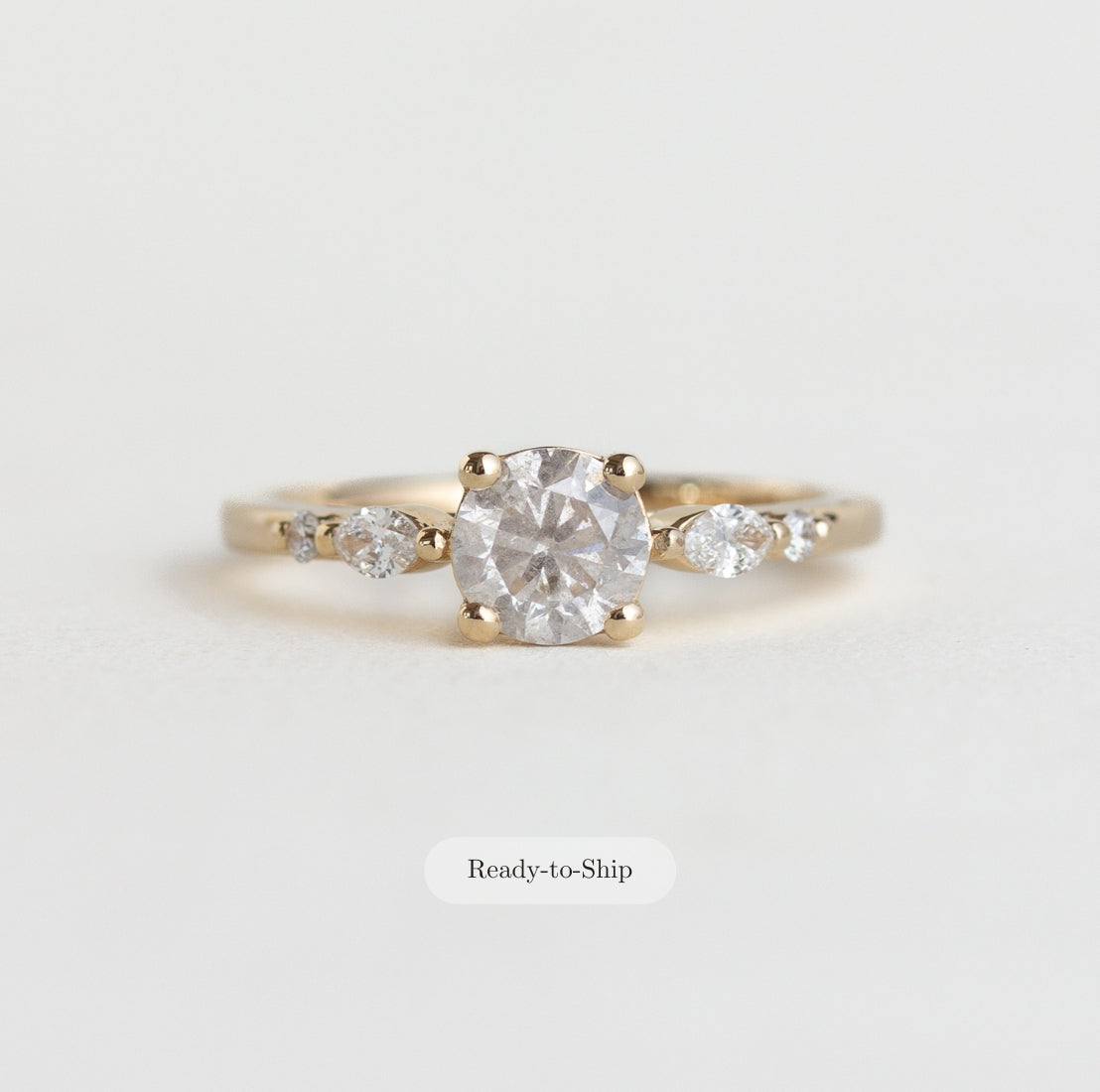 14K gold Francesca ring with five diamonds