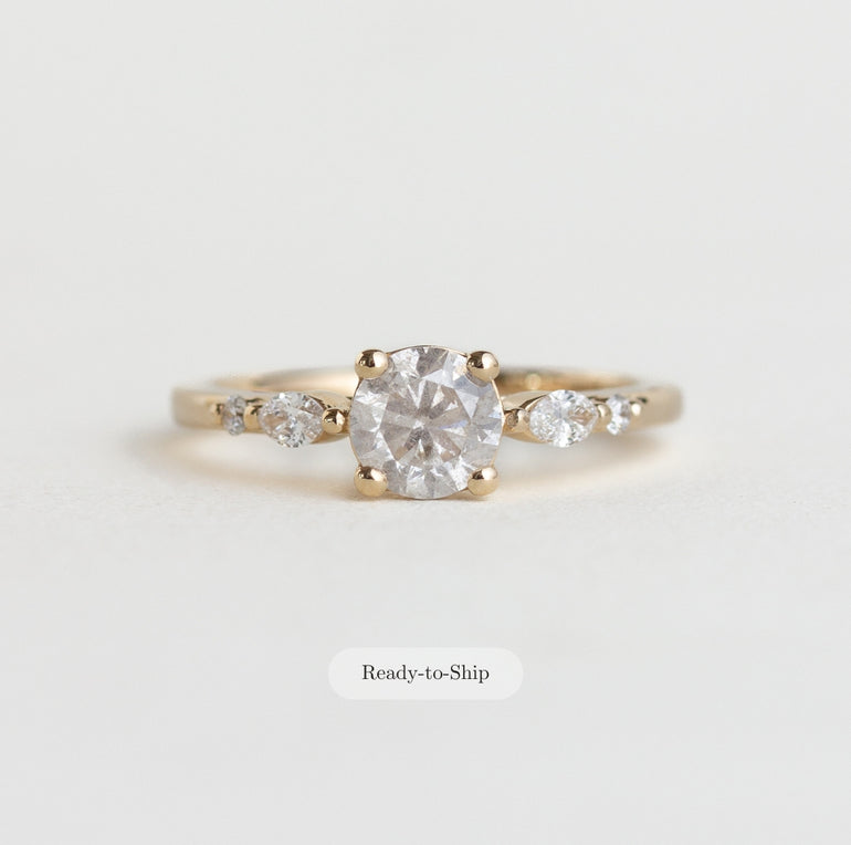 14K gold Francesca ring with five diamonds