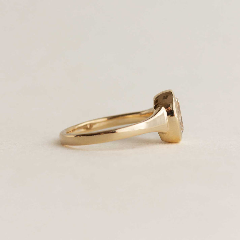 Oval Bezel Set Engagement Ring