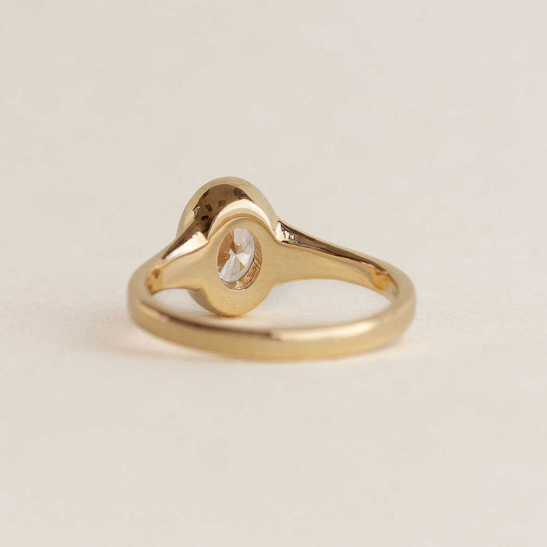 Oval Bezel Set Engagement Ring