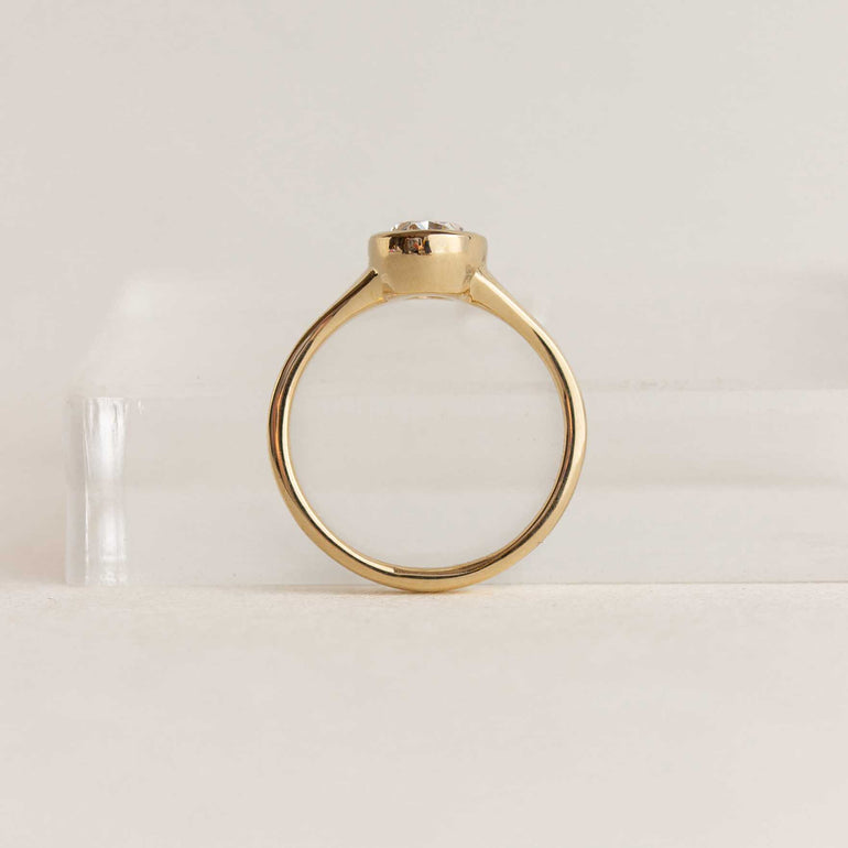 Oval Bezel Set Engagement Ring