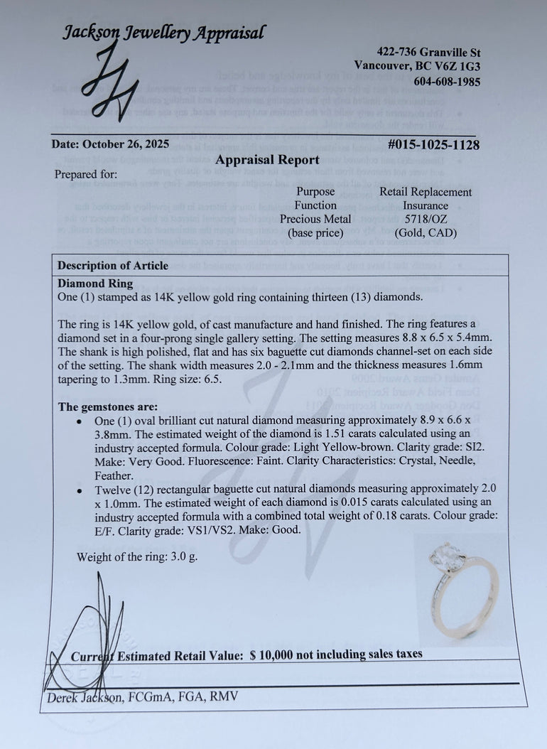 Champagne & Baguette Diamond Engagement Ring