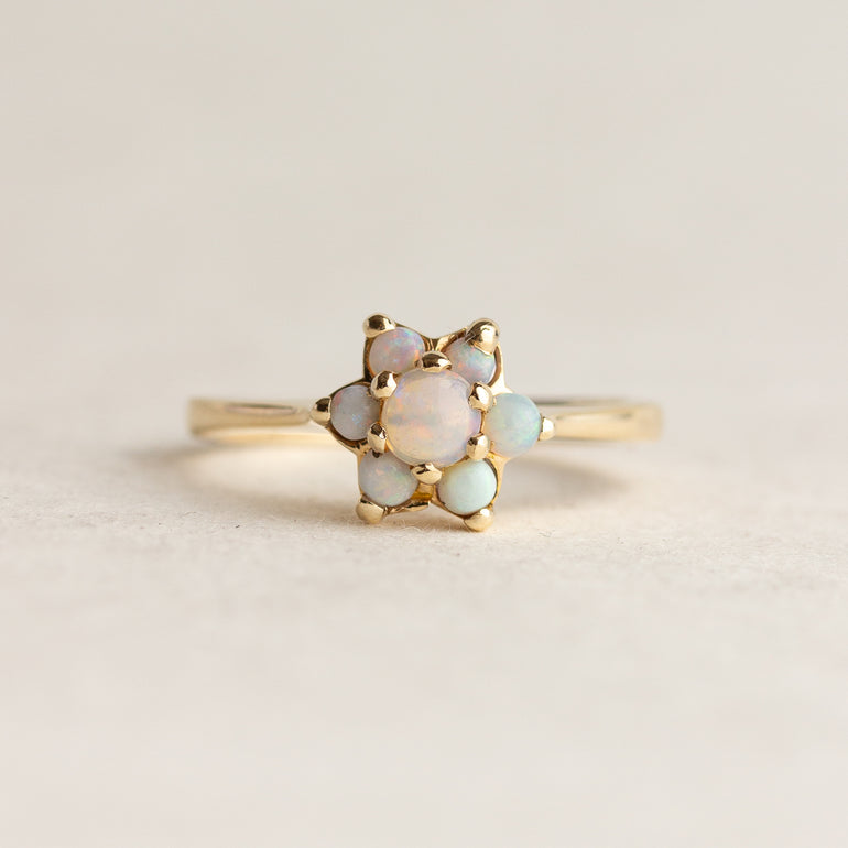 Vintage Opal Floral Ring