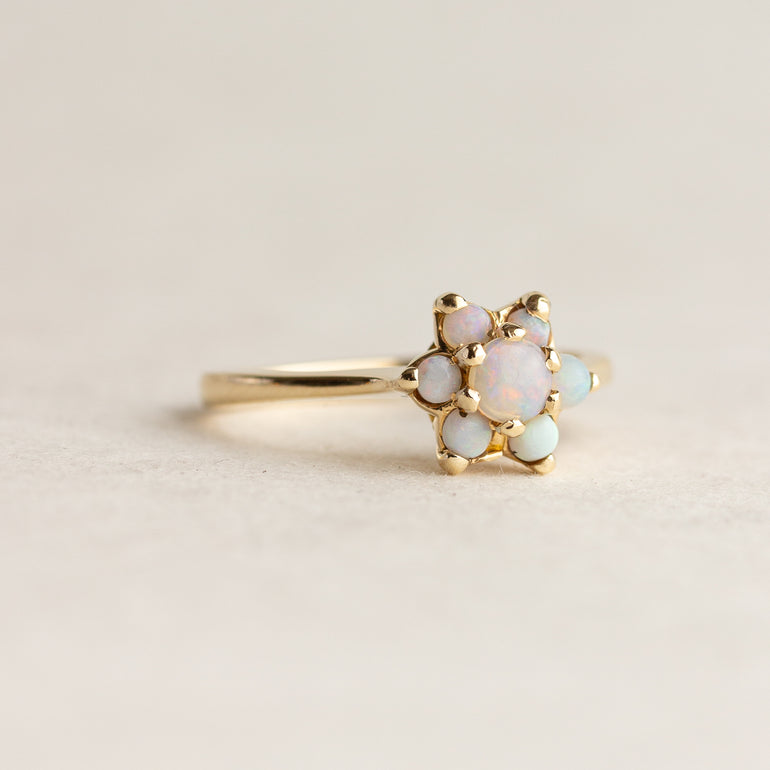 Vintage Opal Floral Ring