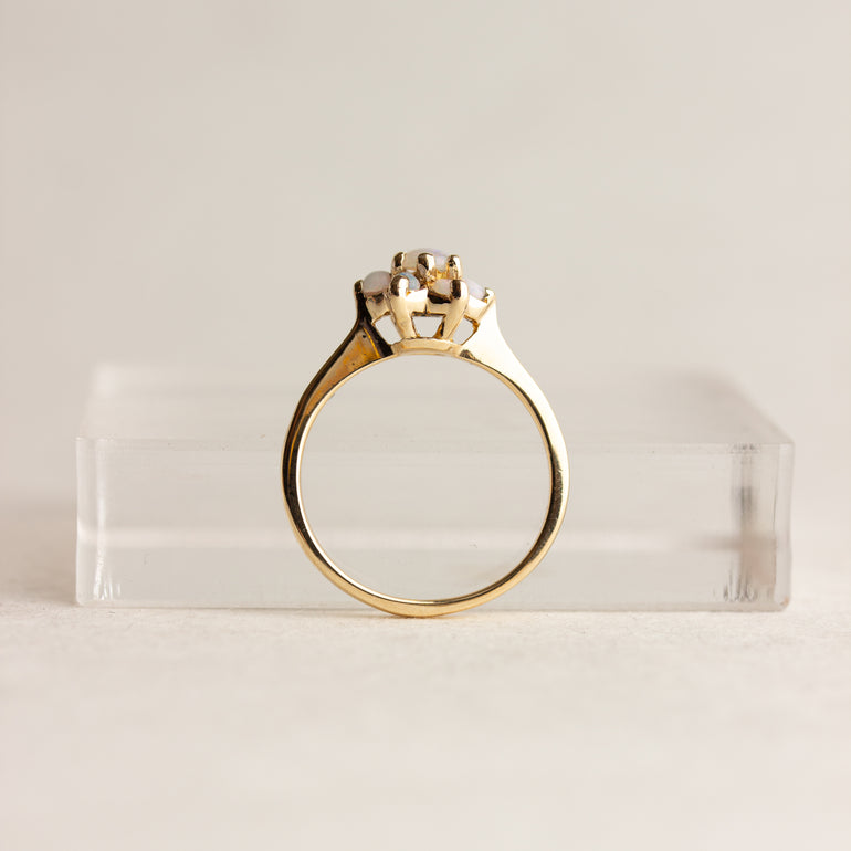 Vintage Opal Floral Ring