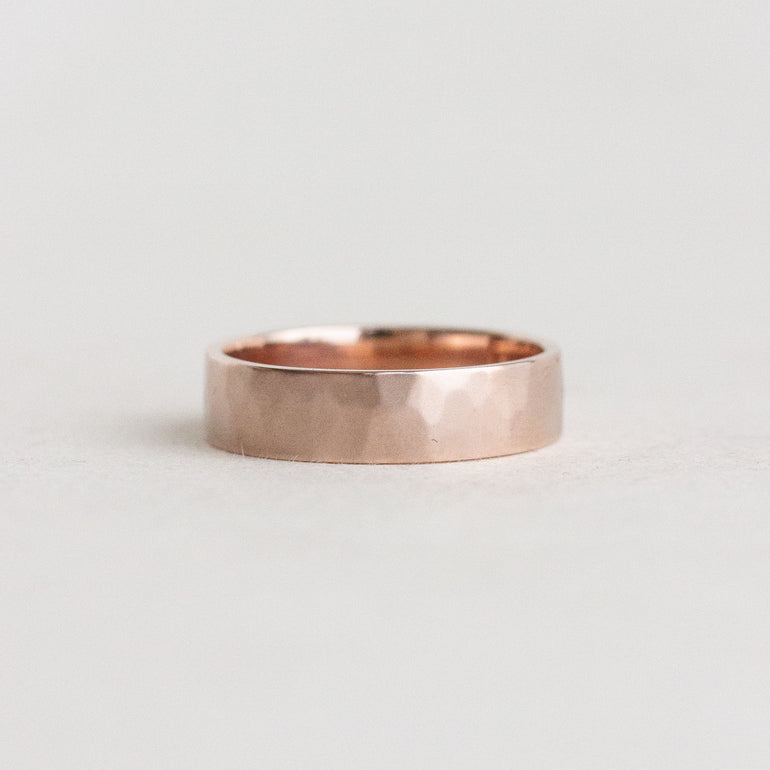 hammered matte texture wedding band