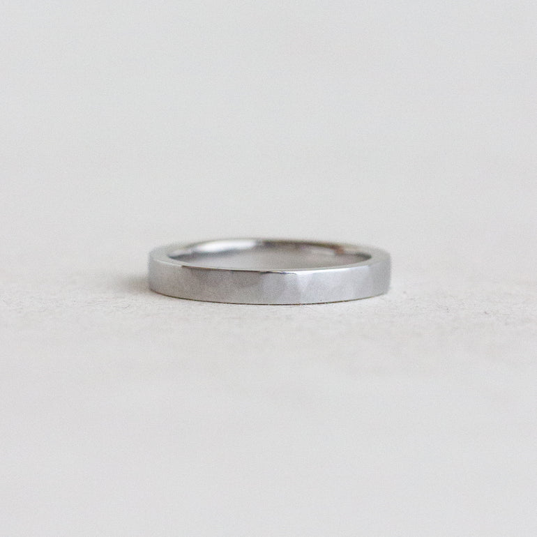hammered matte texture wedding band