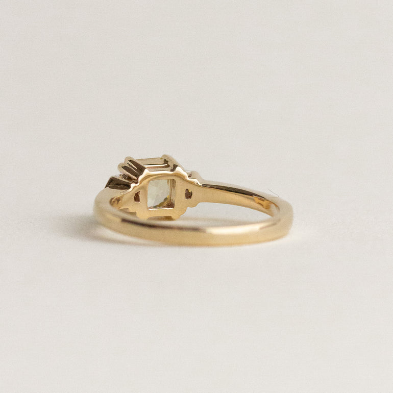 Yellow Sapphire 3-Stone Engagement Ring