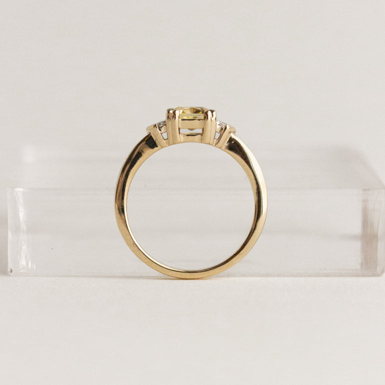 Yellow Sapphire 3-Stone Engagement Ring