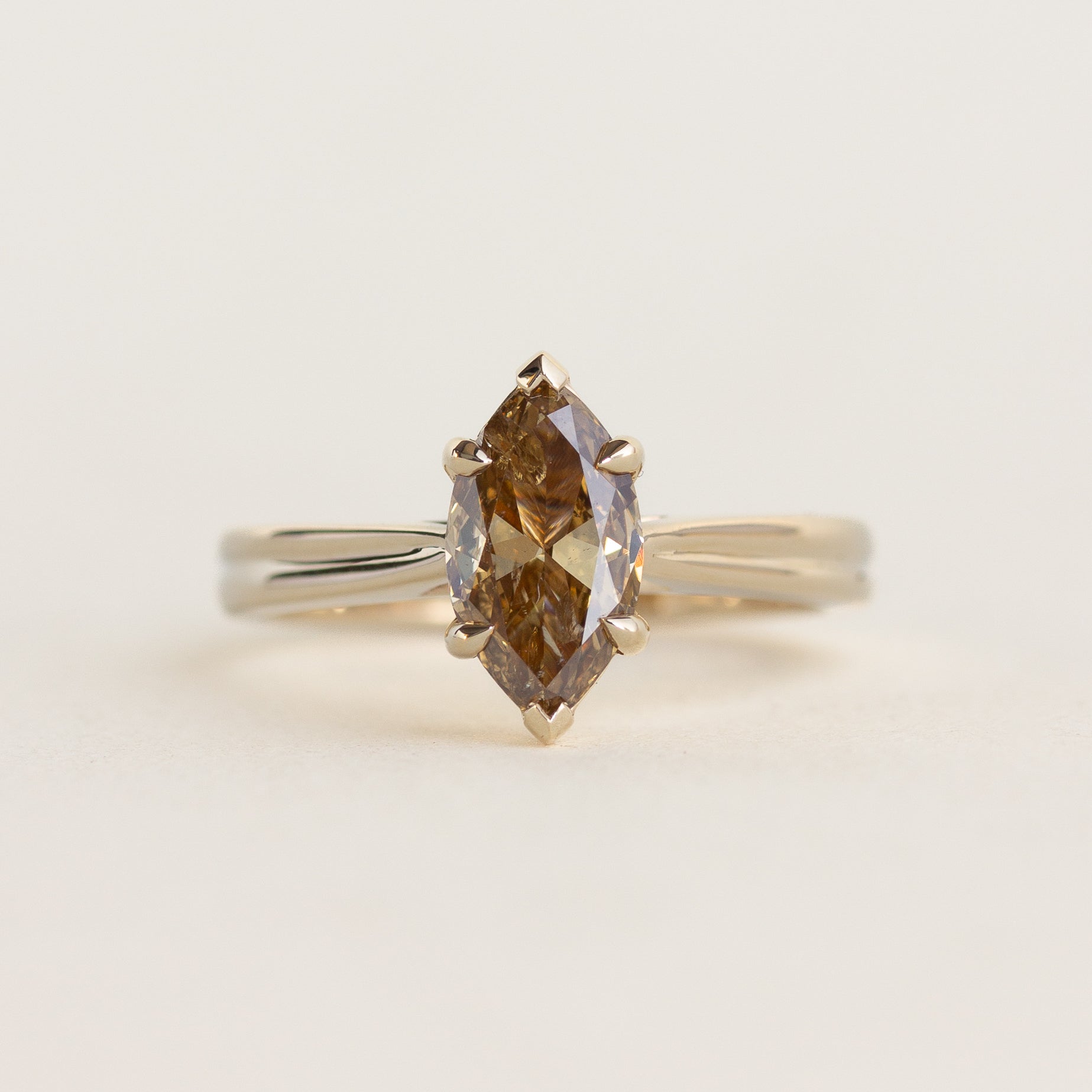 Marquise Champagne Diamond Engagement Ring