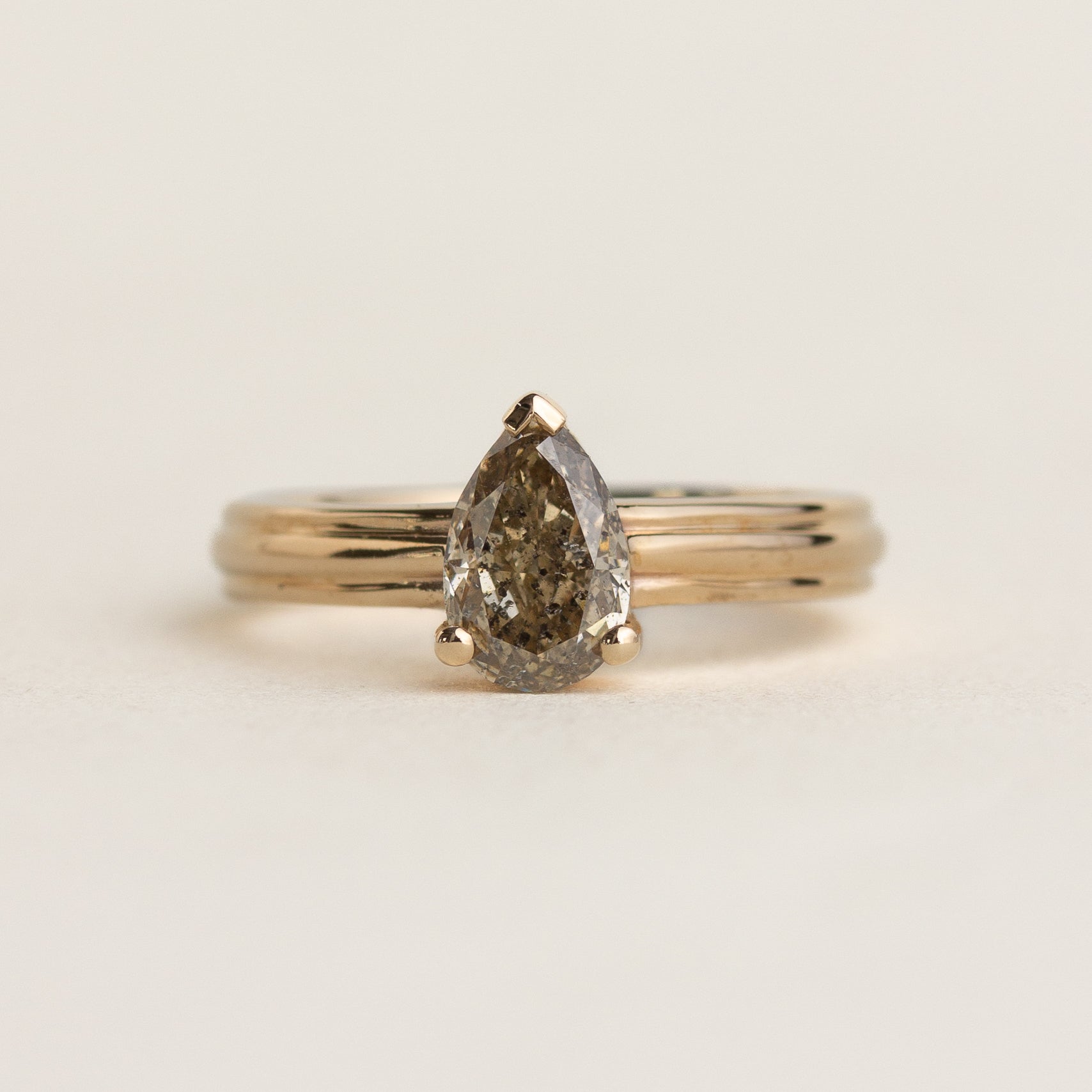 Pear Champagne Diamond Engagement Ring
