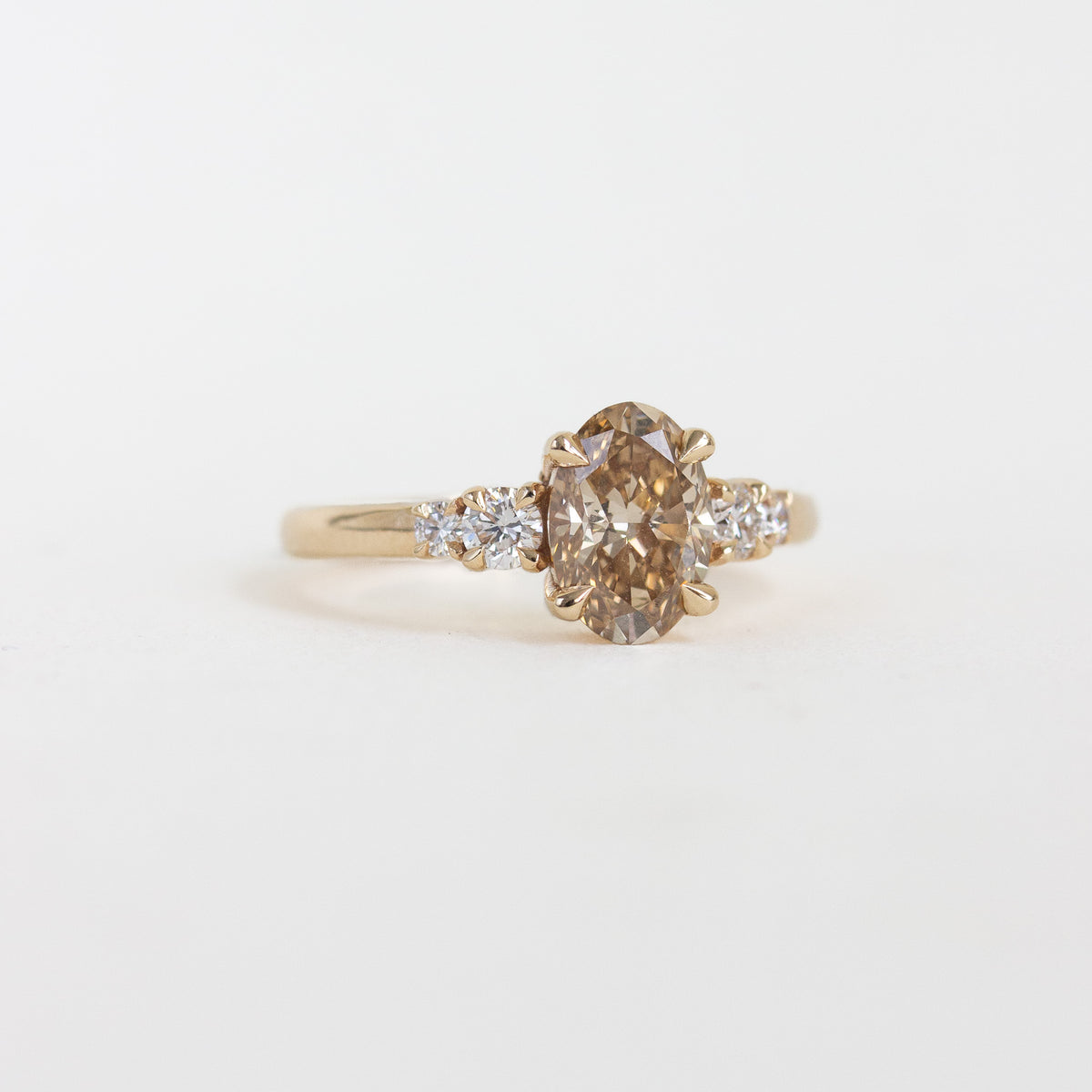 Champagne Diamond Oval Engagement Ring
