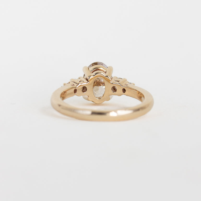 Champagne Diamond Oval Engagement Ring