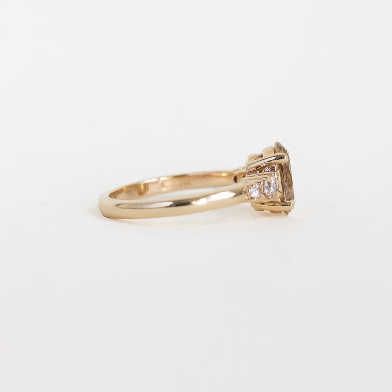 Champagne Diamond Oval Engagement RIng
