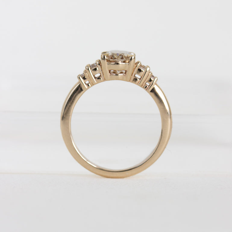 Champagne Diamond Oval Engagement Ring