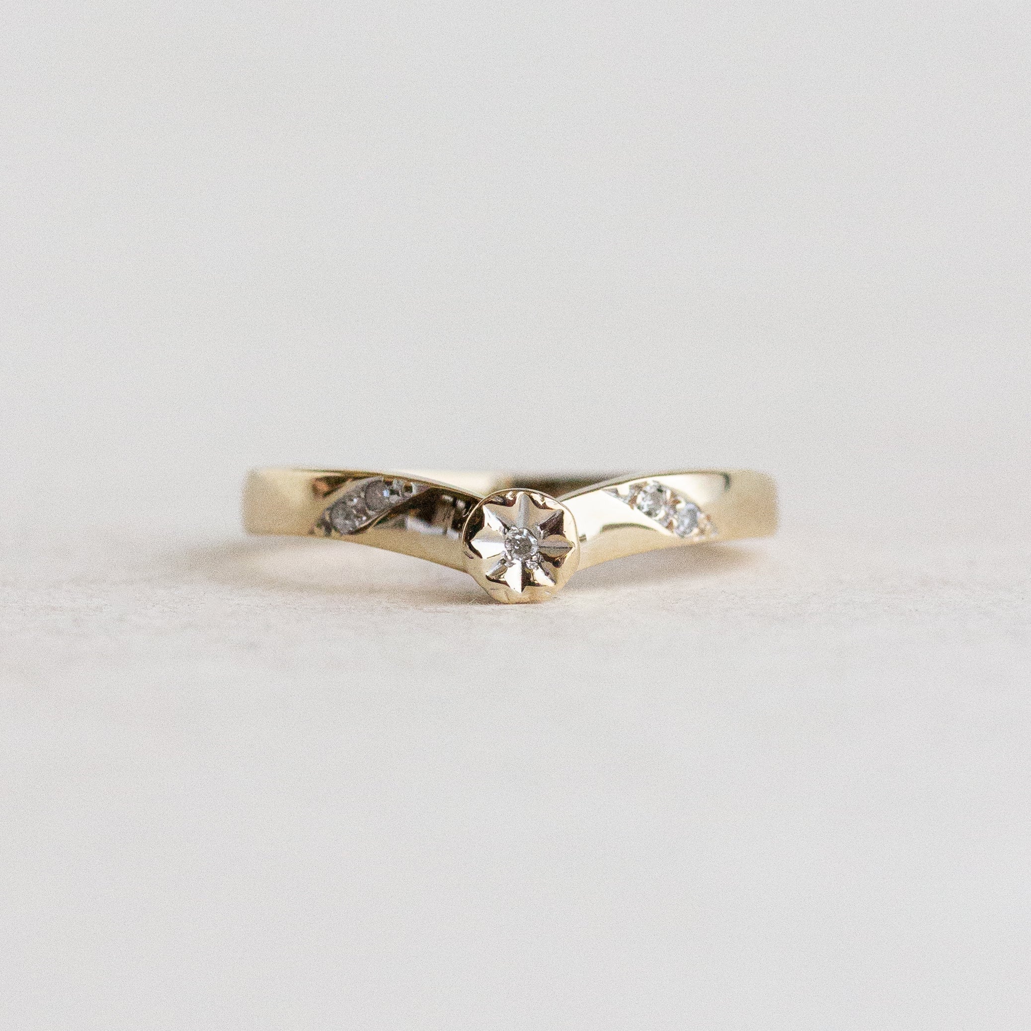 Vintage Diamond Chevron Ring
