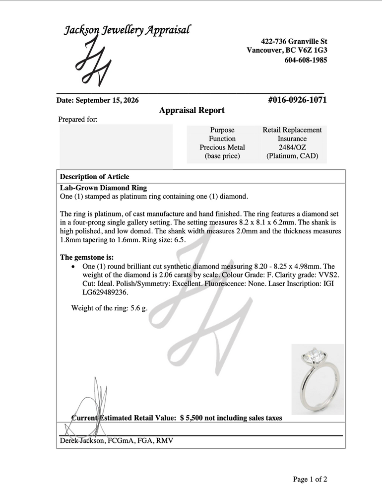 Madison Ring Appraisal