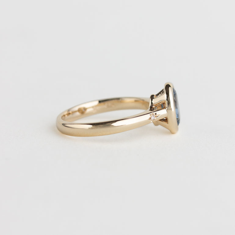 Oval Bezel Set Sapphire Engagement Ring