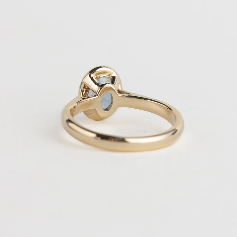 Oval Bezel Set Sapphire Engagement Ring