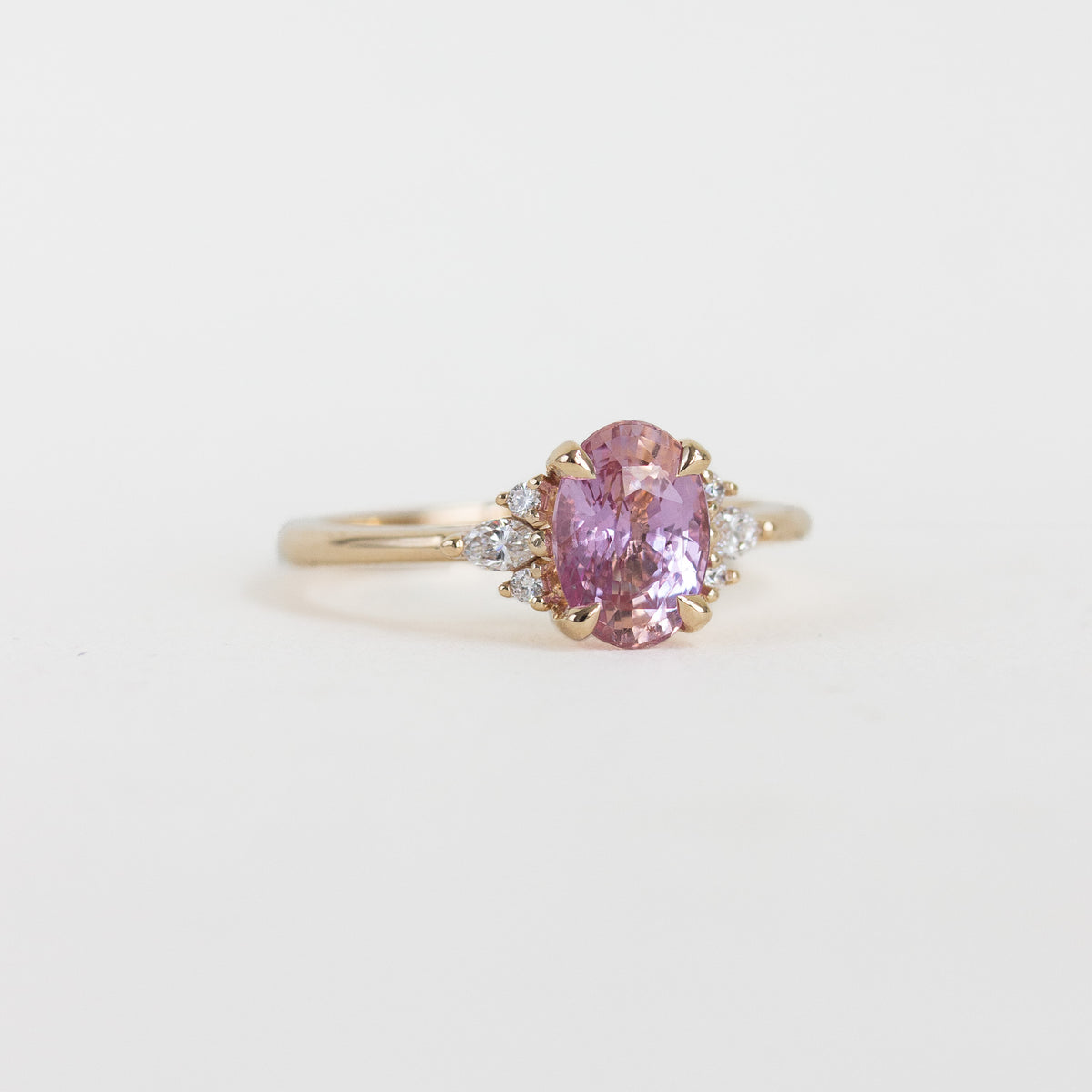 Pink Sapphire Engagement Ring