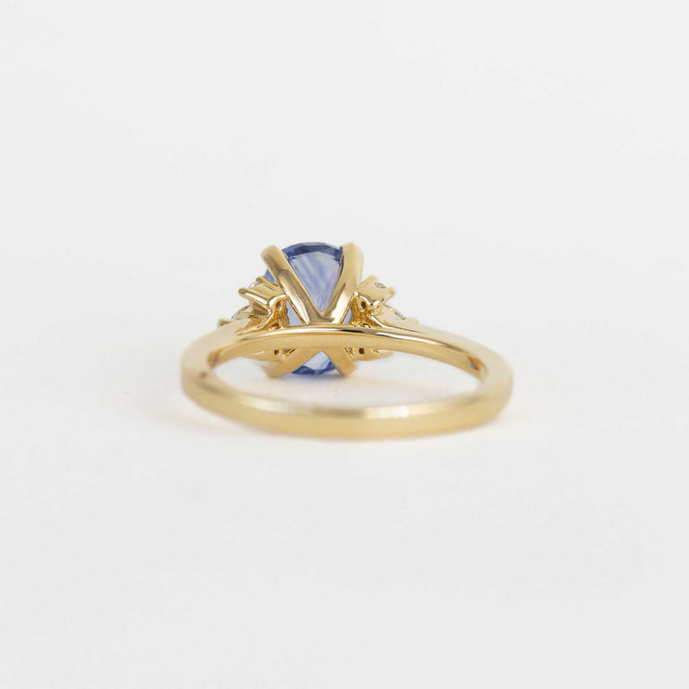 blue sapphire cushion engagement ring