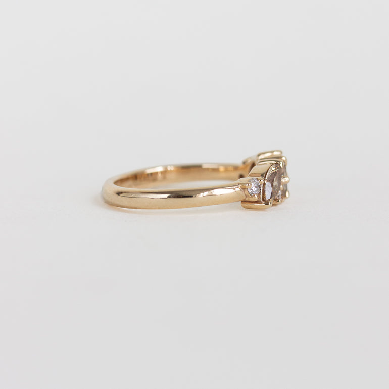 champagne diamond cluster ring