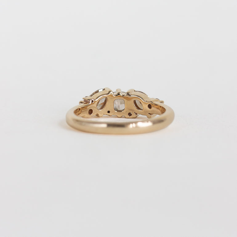 champagne diamond cluster ring