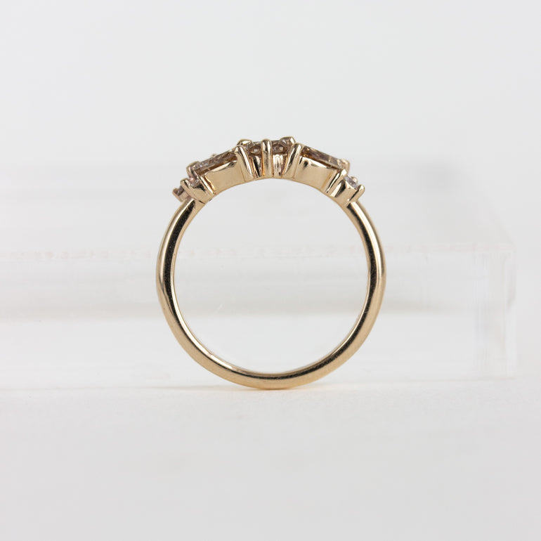 champagne diamond cluster ring