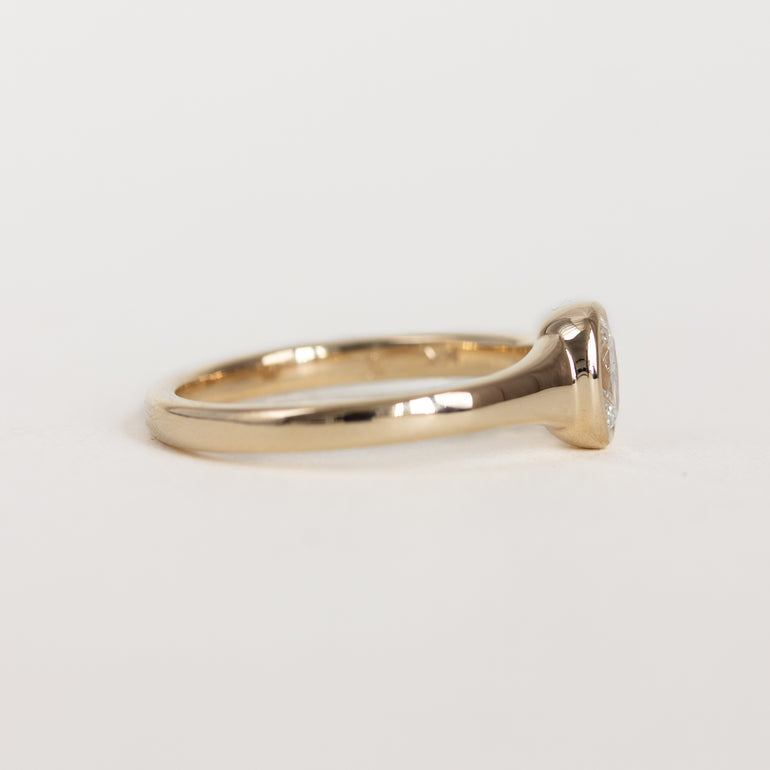 Oval Bezel Signet Engagement Ring