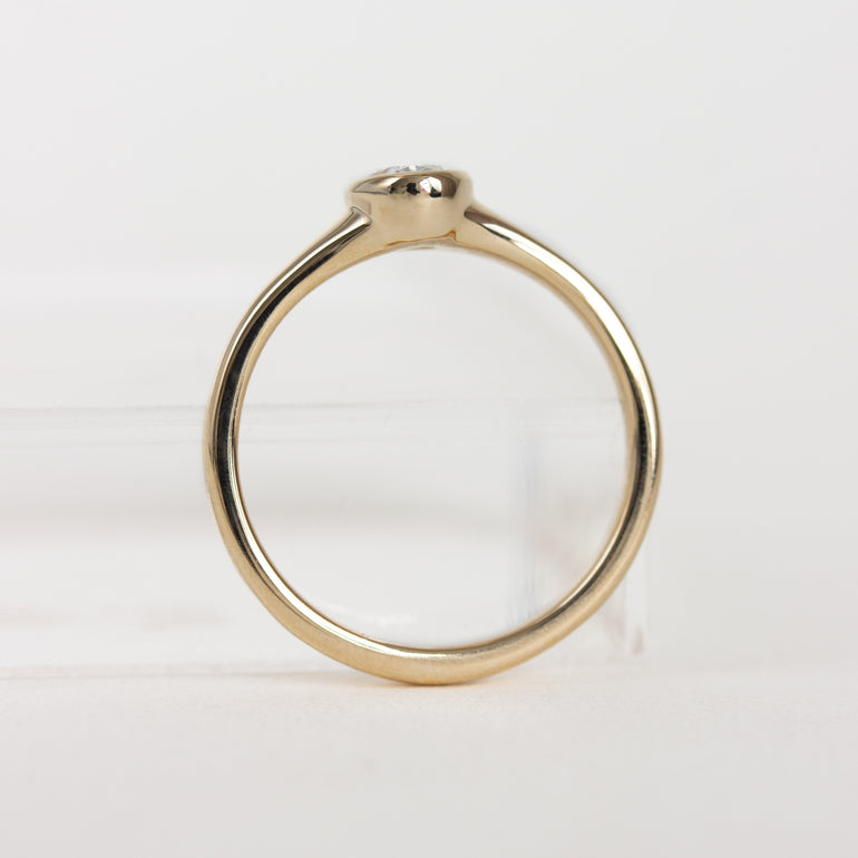 Oval Bezel Signet Engagement Ring
