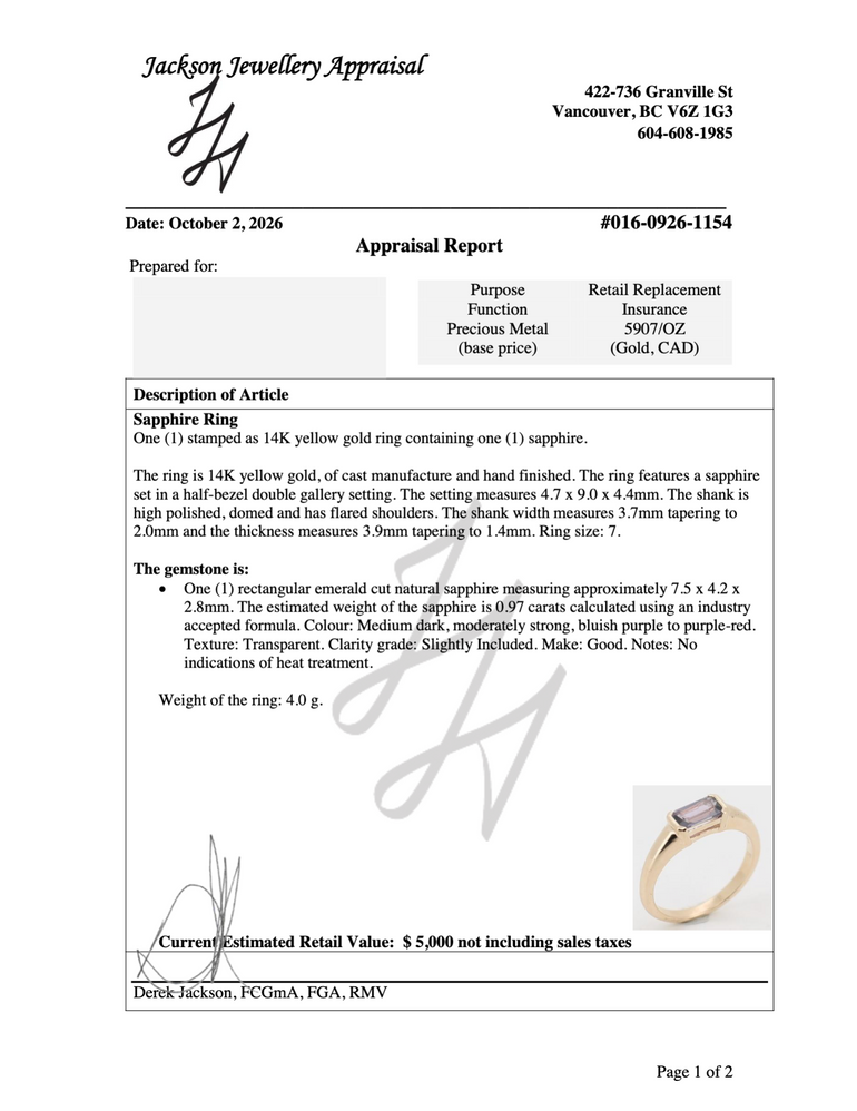 June Ring Appraisal