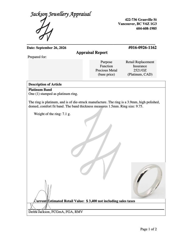 Peloza Ring Appraisal